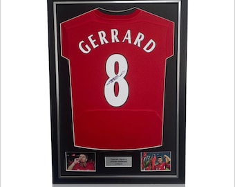 Steven Gerrard Hand Signed Liverpool 2005 ISTANBUL #8 Shirt in Deluxe Classic Frame