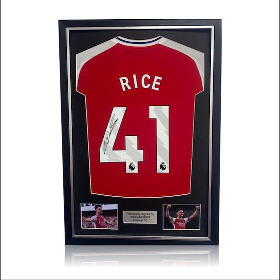 Declan Rice Hand Signed Arsenal 2024-25 Home Shirt in Deluxe