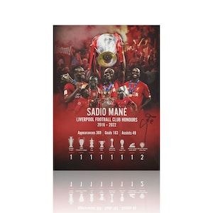 Montaje de 12&quot; x 16&quot; firmado a mano por Sadio Mane