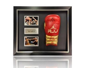 Roy Jones Jr (RJJ) Red Hand Signed Boxing Glove In Classic Dome Frame