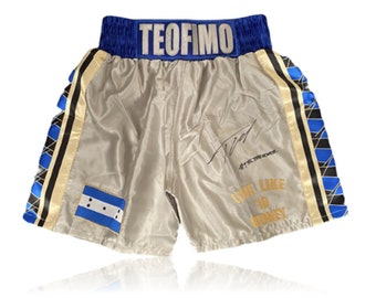 Teófimo 'THE TAKEOVER' López Hand Signed Replica Fight Shorts