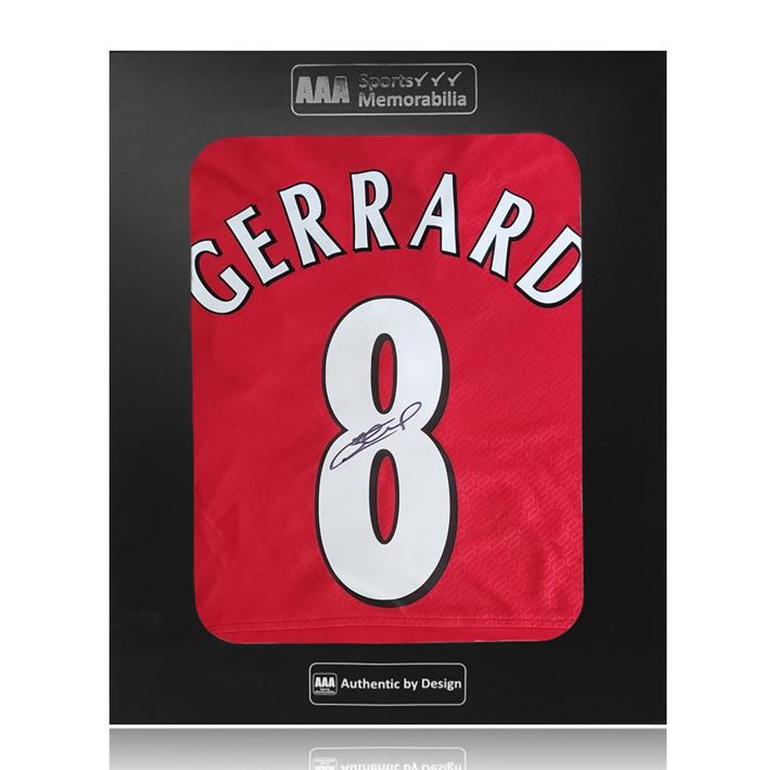 Steven Gerrard Hand Signed Liverpool 2005 ISTANBUL #8 Shirt in AAA