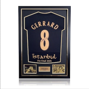 Steven Gerrard Hand Signed Liverpool 2005 #8 Black/gold 'istanbul