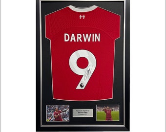 Darwin Nunez Hand Signed Liverpool 2023-24 Home Shirt in Deluxe Classic Frame