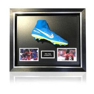 Naby Keita Hand Signed Blue Nike Mercurial Football Boot in Deluxe Classic Dome Frame