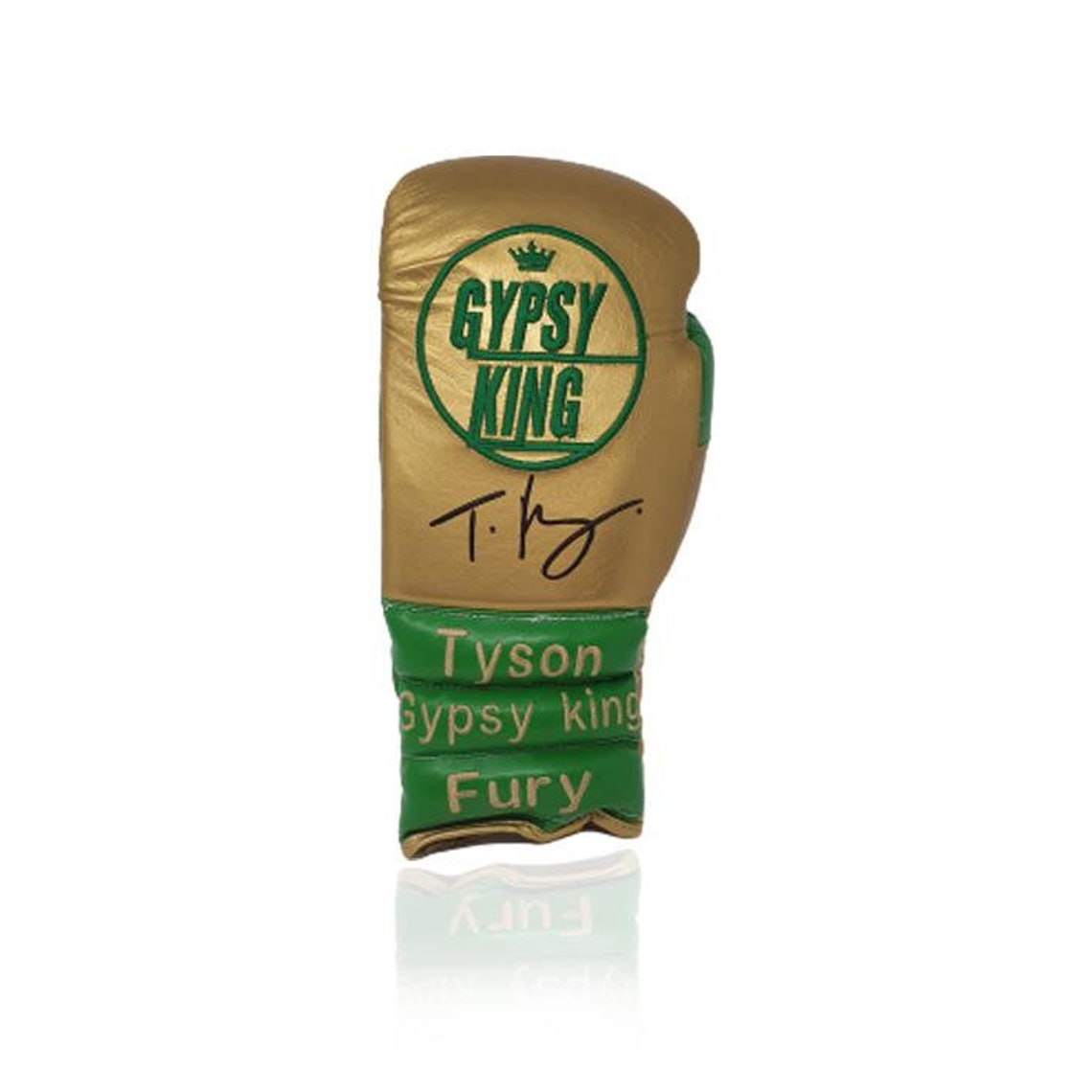 Tyson Fury Signed Gypsy King Gold/Green Boxing Glove in AAA Etsy
