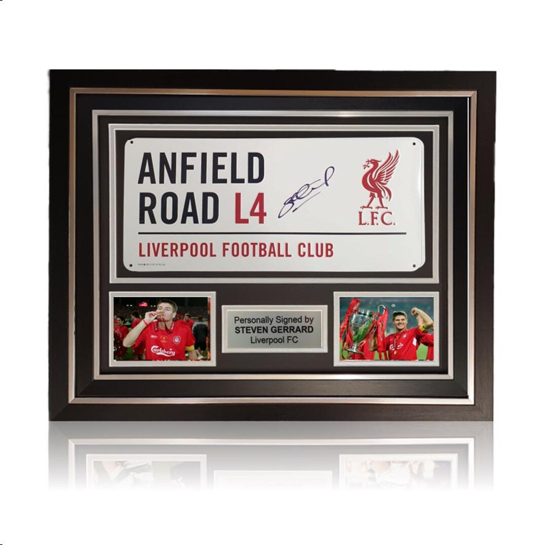 Steven Gerrard Hand Signed Anfield Road Sign in Deluxe Classic Frame - Etsy