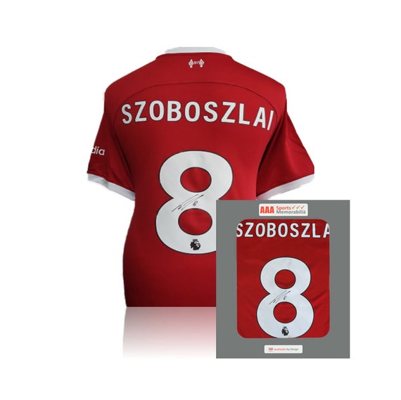 Dominik Szoboszlai Hand Signed Liverpool 2023-24 Home Shirt in AAA