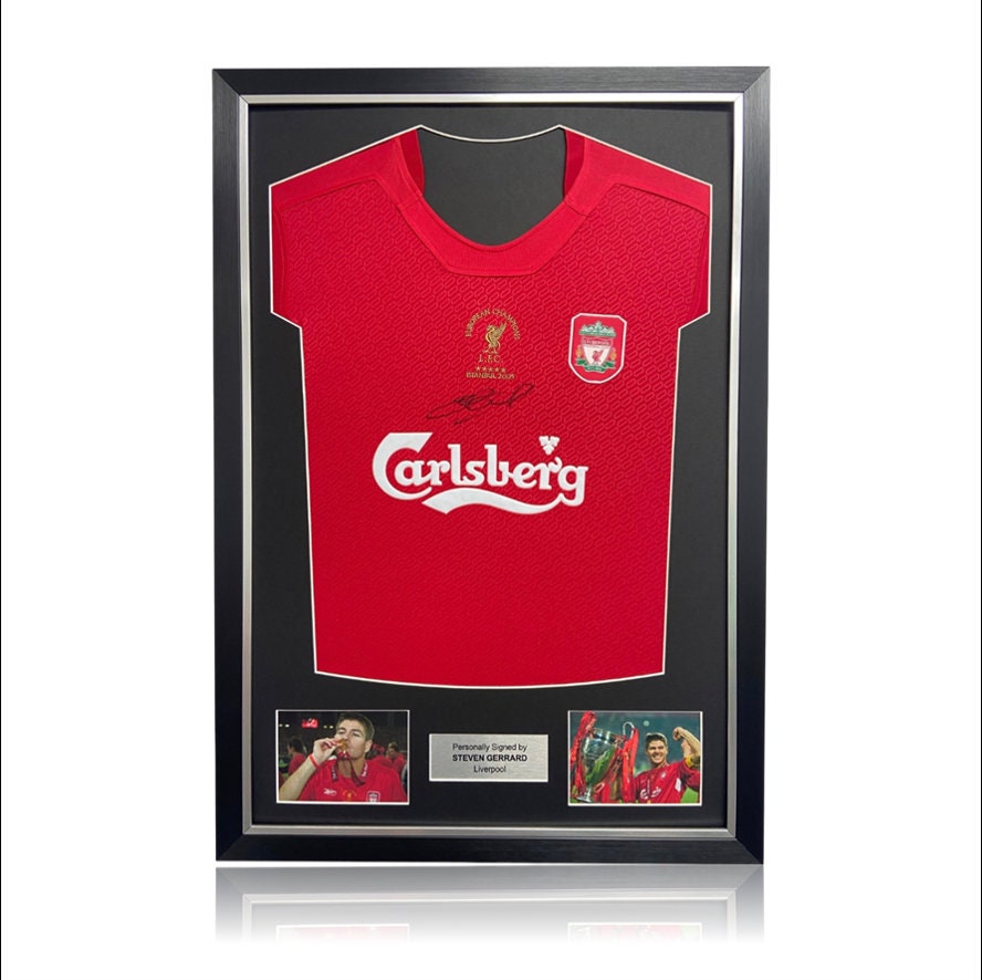 Steven Gerrard Hand Signed Liverpool 2005 ISTANBUL Shirt in Deluxe