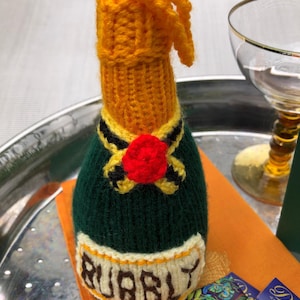 Botella de champán y bombones de punto, regalo de graduación/cumpleaños