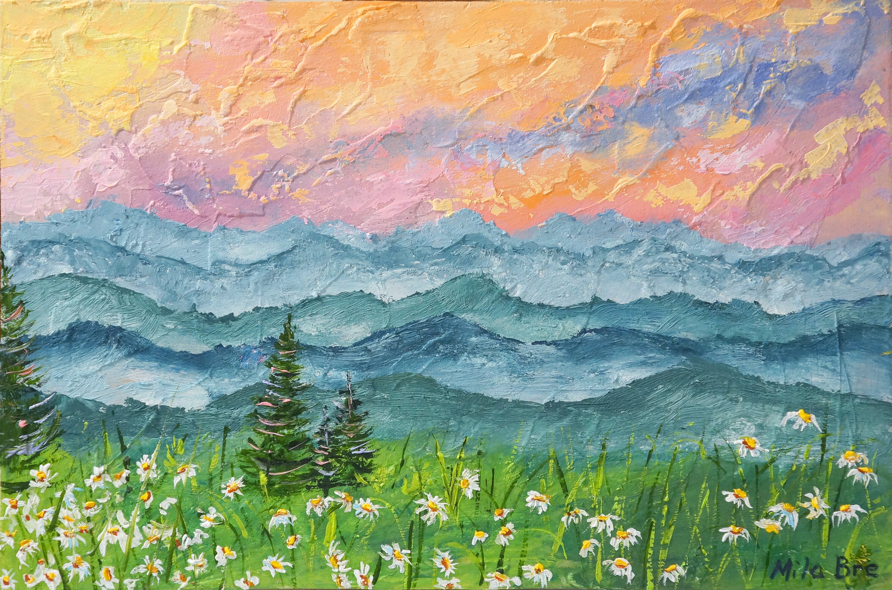 Blue Ridge Painting Original Art Blue Ridge Mountains 8x12 Etsy