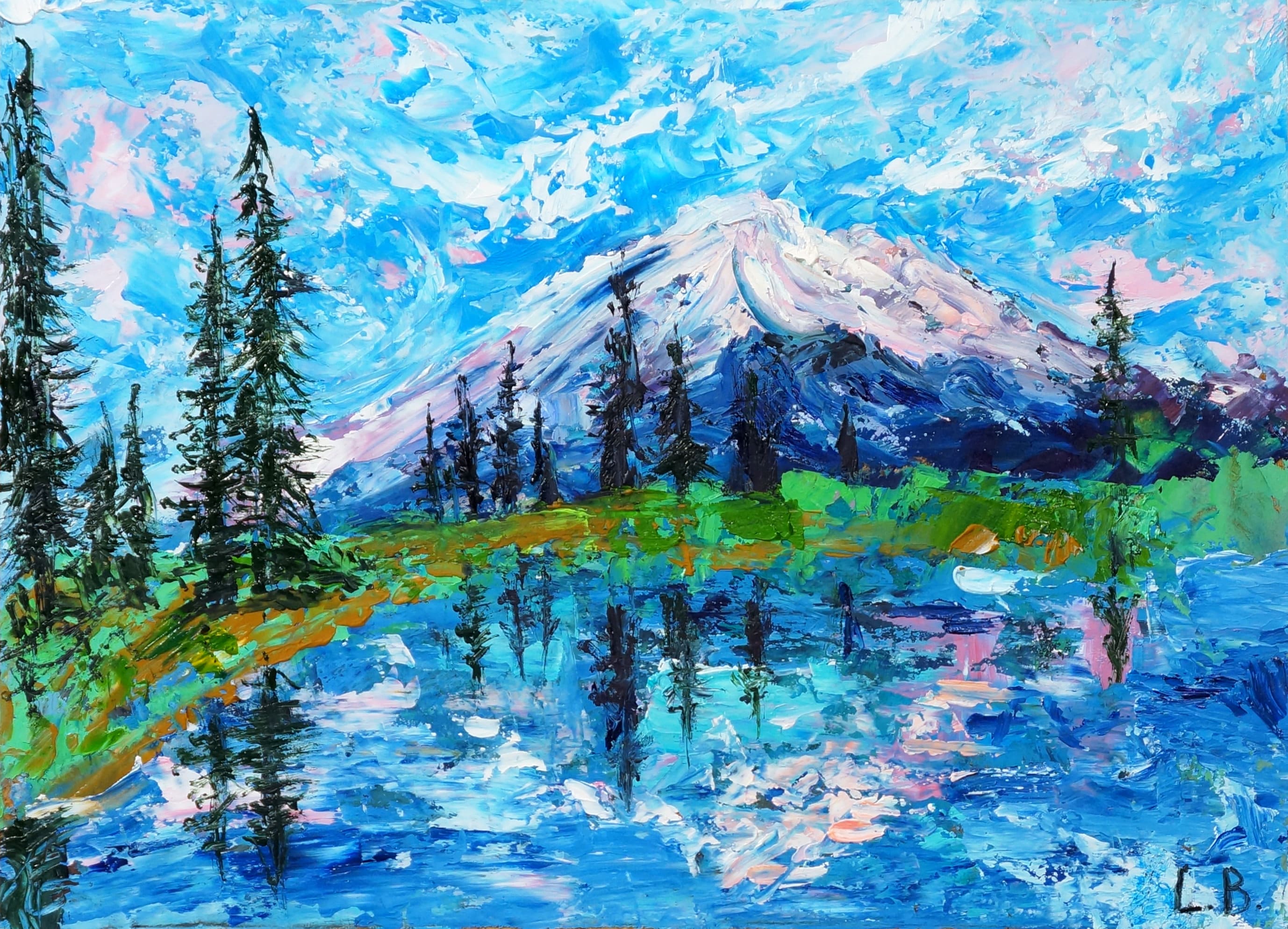Mount Rainier Painting Oil Original Art Washington Landscape Etsy