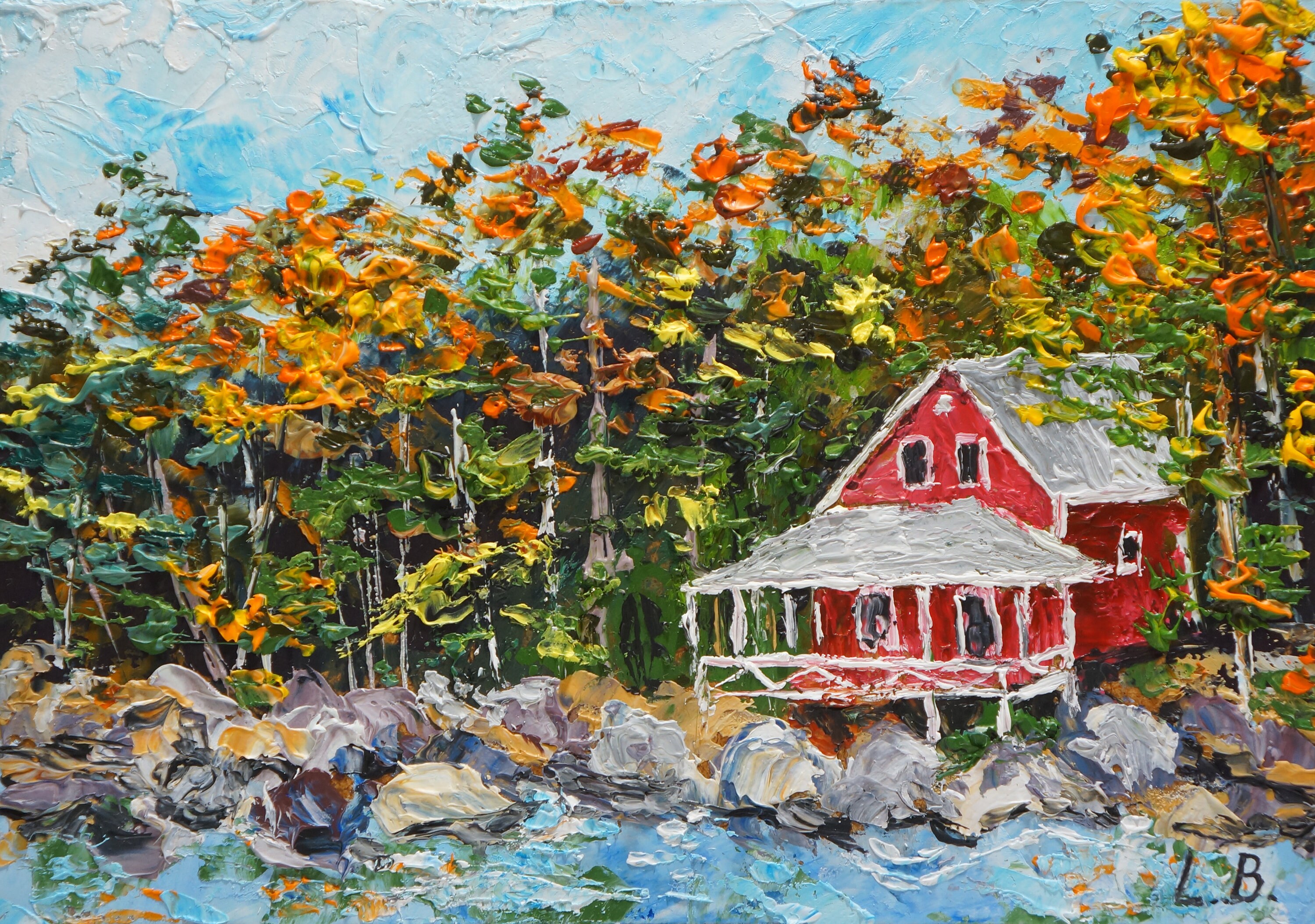 Cottage Painting Original Oil Art New England Small Painting | Etsy