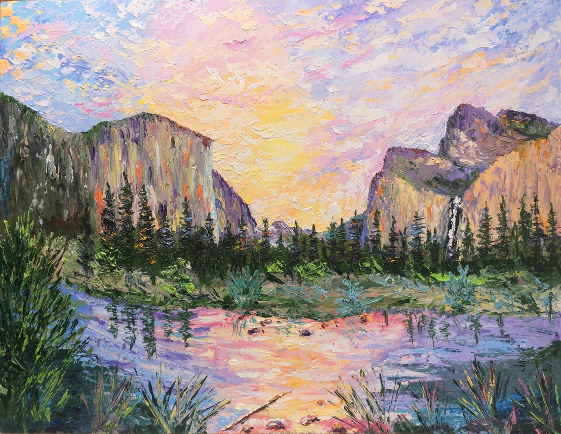 Yosemite Painting Original National Park art 14x18 Etsy