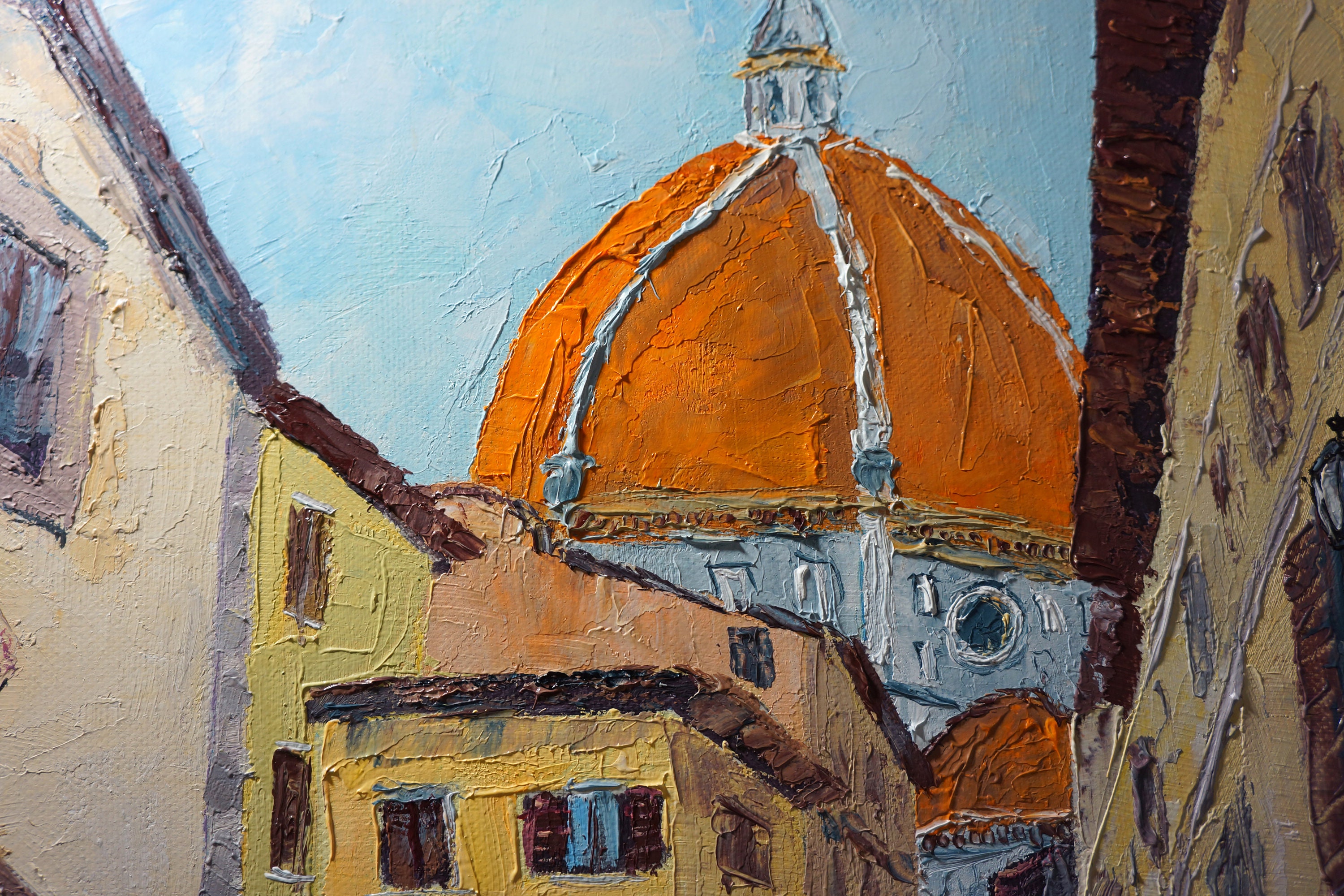 Florence Italy Painting Original Art Canvas Painting Cathedral Etsy