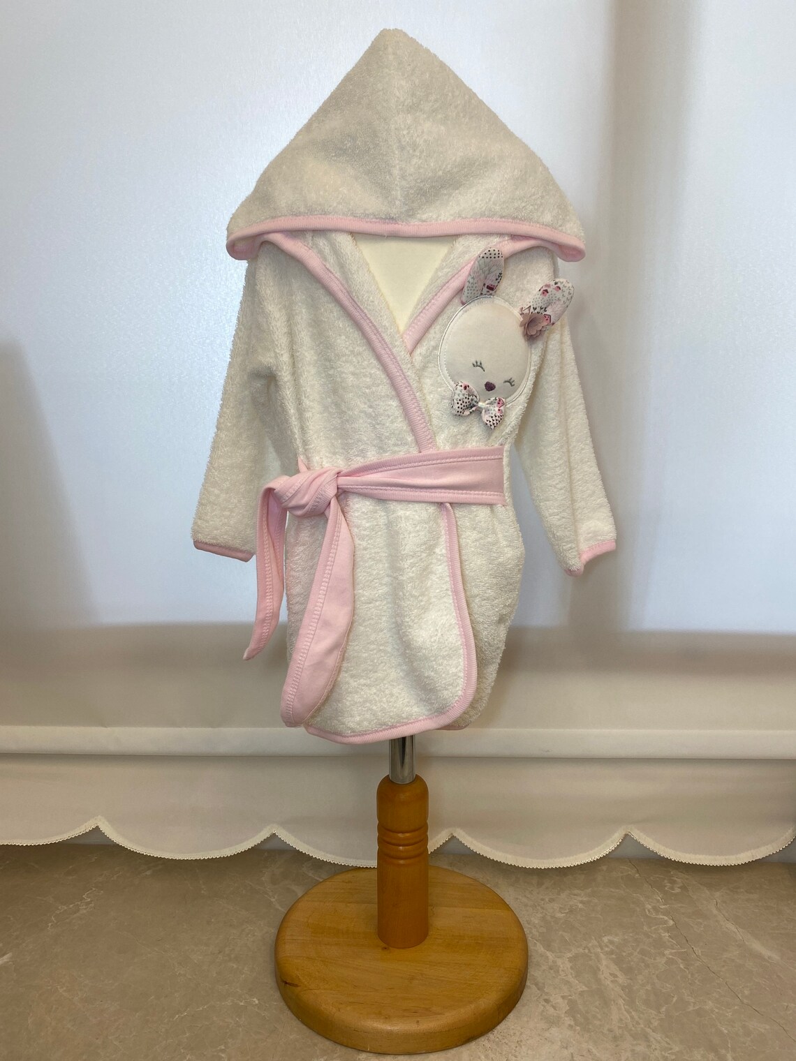 Newborn Baby Girl Pink Bunny Bathrobe set / Baby Gift Set Etsy