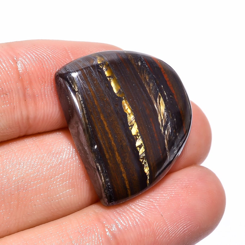 Classic Top Grade Quality 100/% Natural Iron Tiger Eye D Shape Cabochon Loose Gemstone For Making Jewelry 40 25X22X6 mm VM-230
