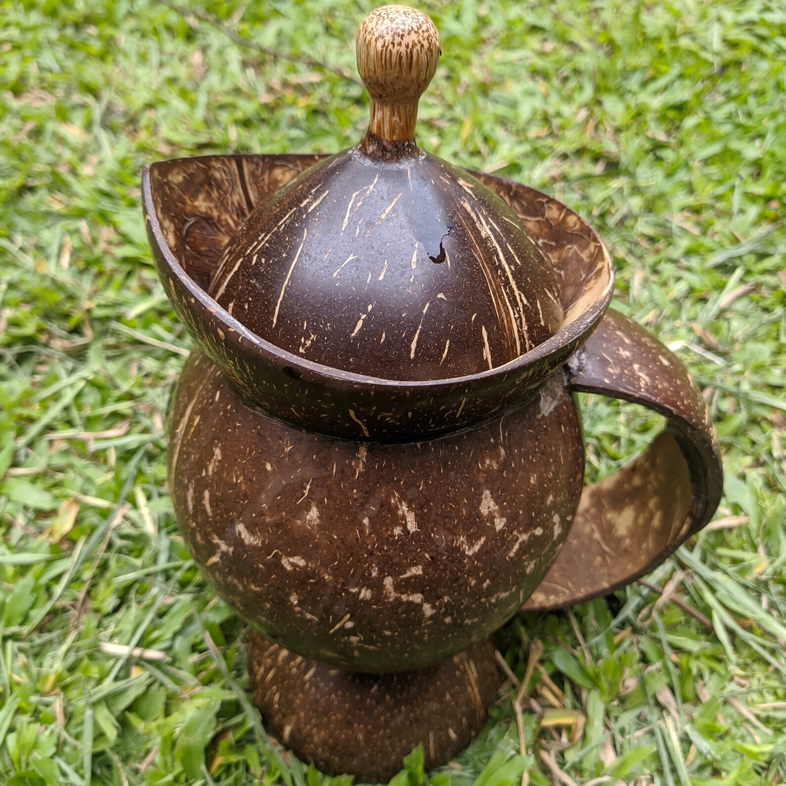 Homemade Coconut Shell Water Kettle 100 Hand Made in Ceylon Etsy