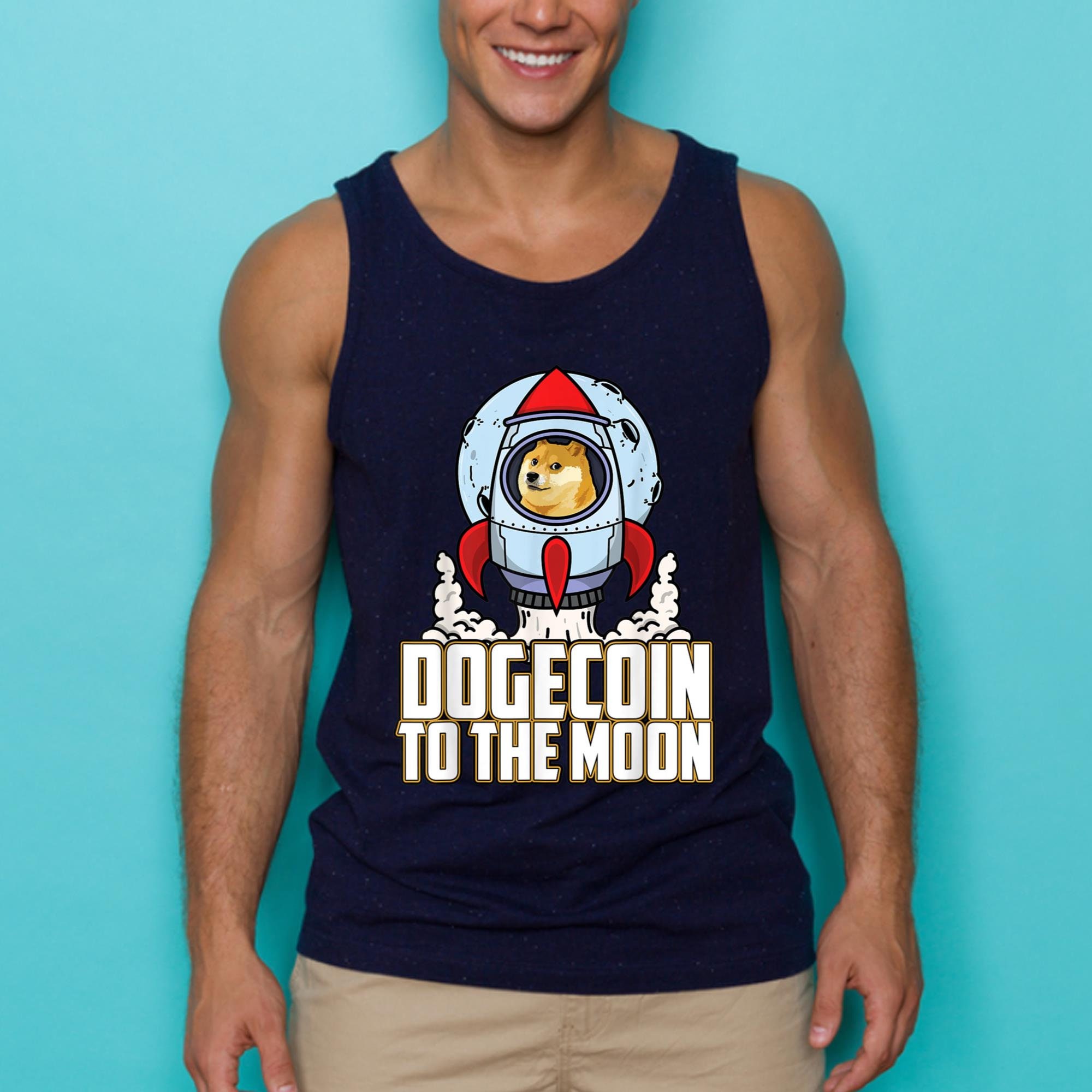 Dogecoin To The Moon Shirt Doge coin Shiba Rocket shirt | Etsy