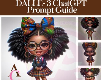 Afro-Chibi Charm l Prompt Guide | Includes 20 Prompts | Sample Art | Design Ideas | ChatGPT v4 and DALL-E3 Ai Art Prompt Guide