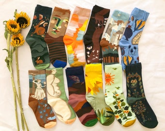 Art socks, Happy art socks, cotton socks, men socks, women socks, casual socks, unique socks