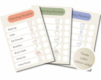 Visual Daily Routine Charts for Neurodivergent Kids | ADHD & Autism Friendly Morning and Bedtime Schedules | Calm Printable + Editable Canva