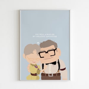 Ellie & Carl (Up Movie): arte digitale, stampe minimaliste - (disponibile in formato A5/A4)