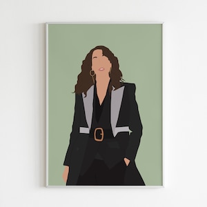 Bette Porter (The L word Generation Q): arte digital, sello minimalista - (disponible en formato A5/A4)