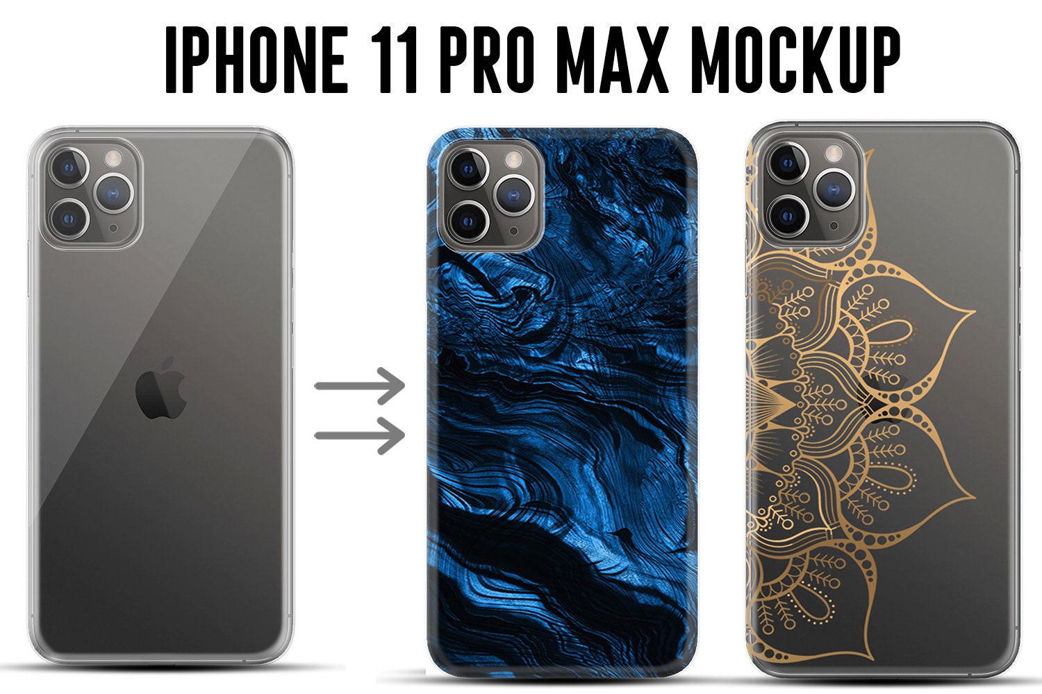 Download Iphone 11 Pro Max Clear Case Mockup Set Iphone Mockup Etsy