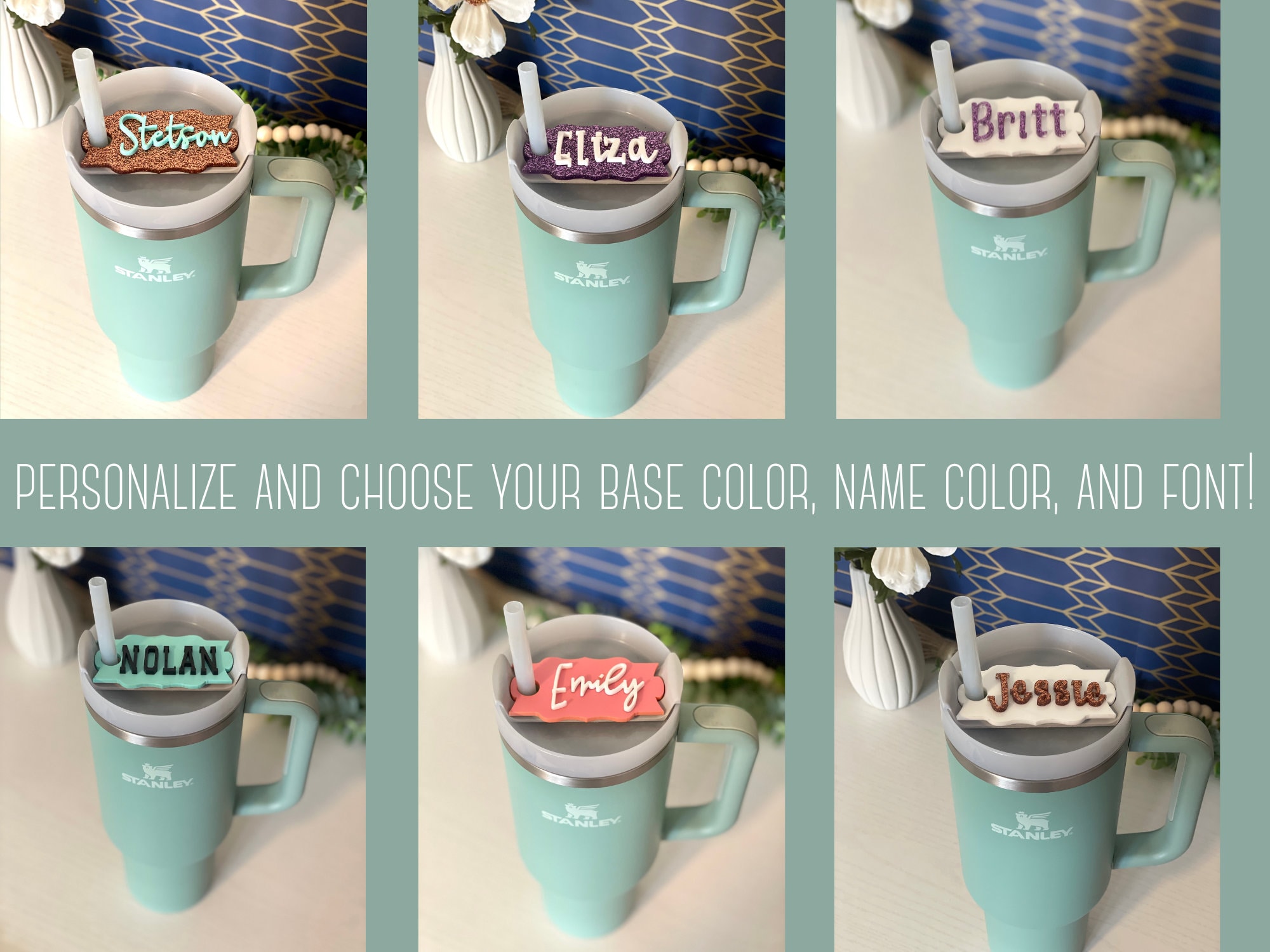 Stanley Lid Toppers/Name Tag – Mini Marie CO.