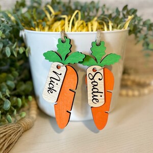 Etiquetas de cesta de Páscoa personalizadas - Encantos de cesta de Páscoa - Cartão de lugar com nome de Páscoa - Presente de Páscoa - Etiquetas de nome de cenoura - Etiqueta de Páscoa personalizada