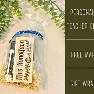 Teacher Eraser With Marker | Teacher Gifts | School Supplies | Personalized Notebooks | Personalized Erasers | Teacher Notebooks | Dry Erase