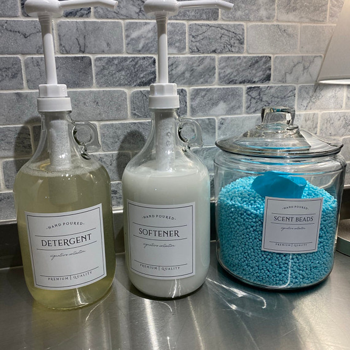 24. Two Laundry Soap Bottles Two Detergent and Softener Jugs Etsy