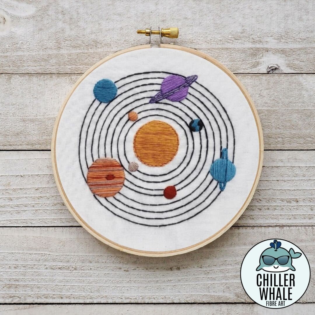 DIY Beginner Embroidery Kit Solar System Learn to stitch Etsy