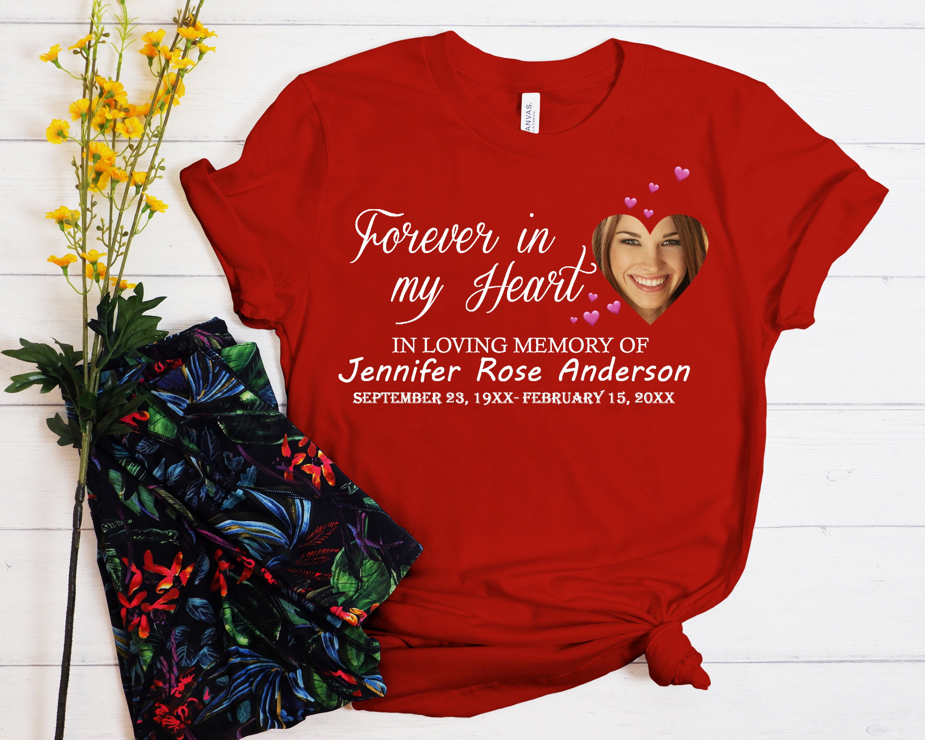 Custom in Loving Memory Tshirt Custom Funeral Shirt Etsy