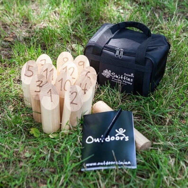 Molkky finnish lawn bowling wooden game Family yard game Etsy