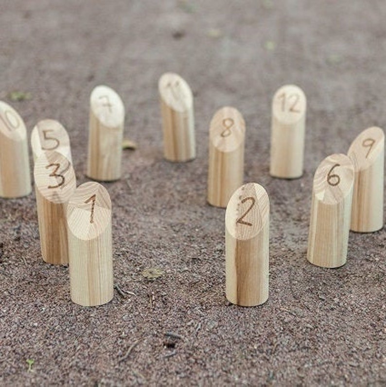 Molkky finnish lawn bowling wooden game Family yard game Etsy