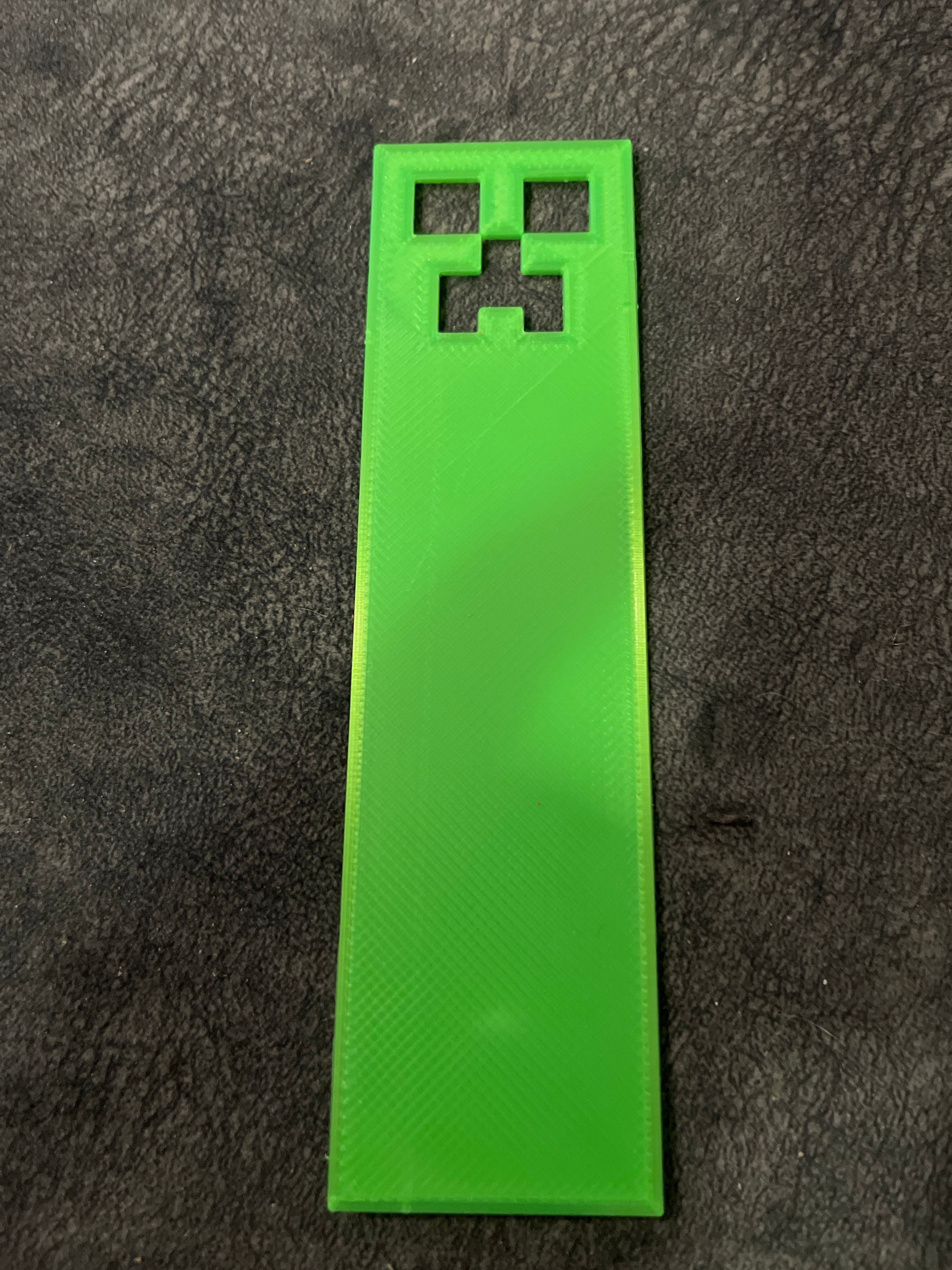 3d Printed Minecraft Creeper Bookmark Green Gamer Gift Back to School