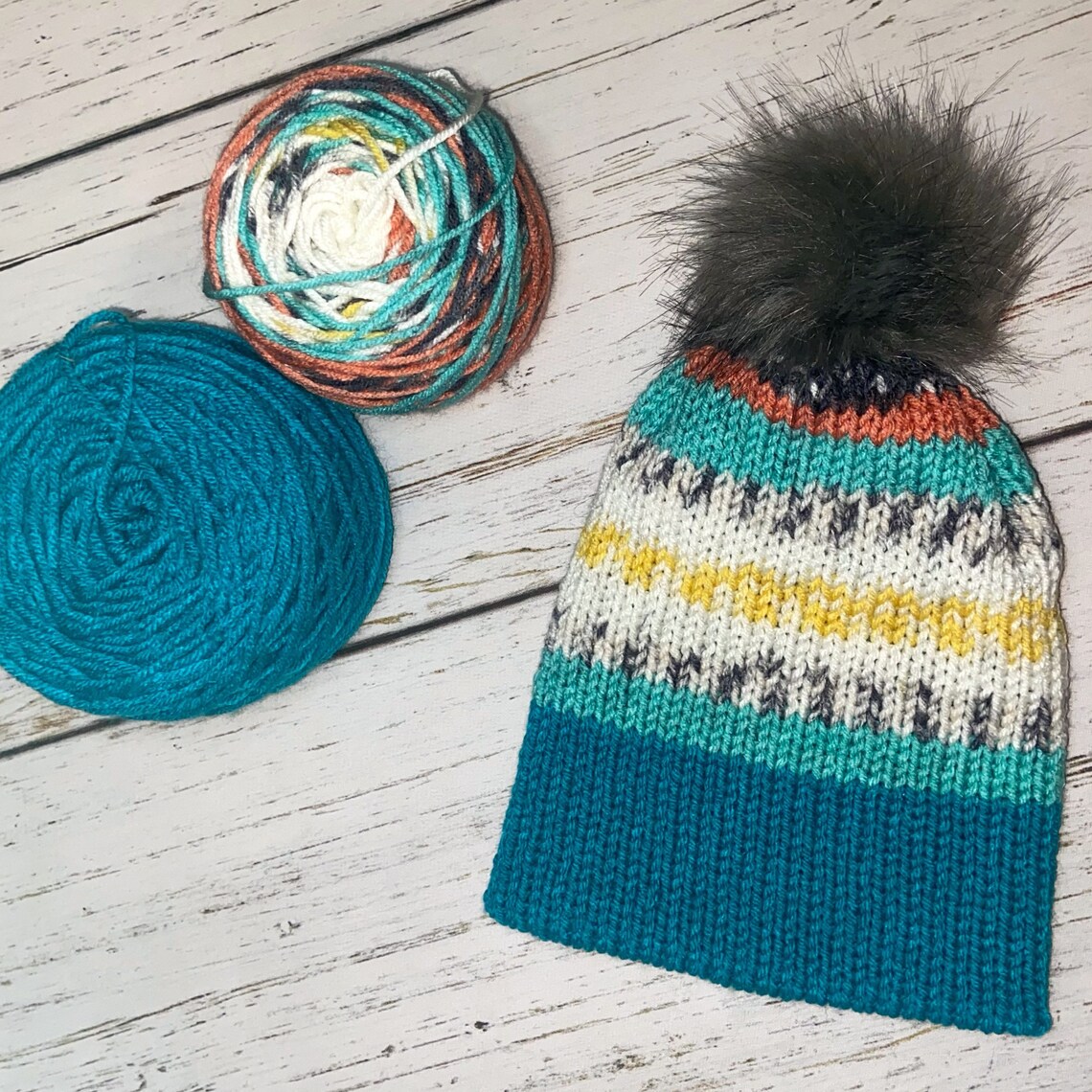 Knitted Beanie Knitting Machine Beanie Tik Tok Beanies Pom Etsy