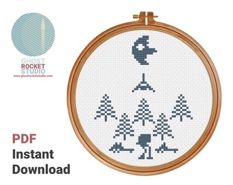 Graphical Endor Star Wars Counted Cross Stitch Pattern