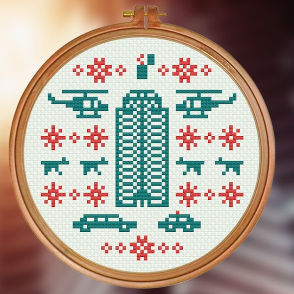 Die Hard Ugly Christmas Sweater Counted Cross Stitch Pattern