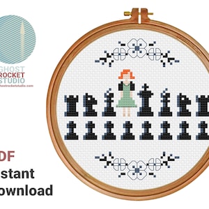 The Queen&#39;s Gambit Counted Cross Stitch Pattern