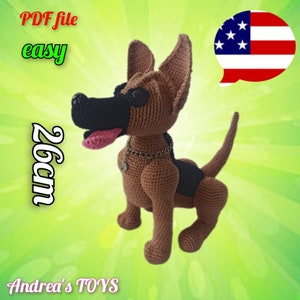 Brave the german shepherd  crochet pattern