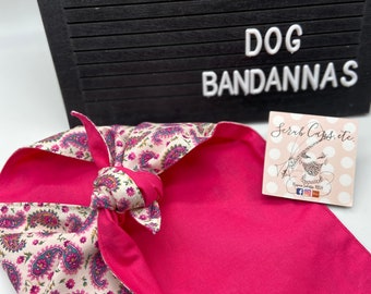 Reversible Dog Bandana, Custom Personalized Pet Bandana