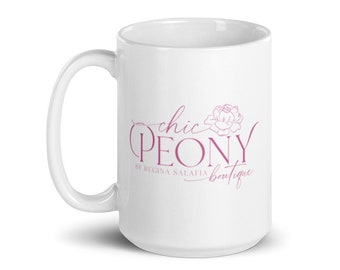 Exclusive Chic Peony White glossy mug