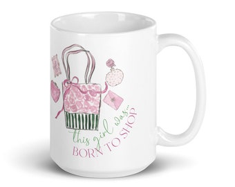 Born to Shop Chic Peony Mug