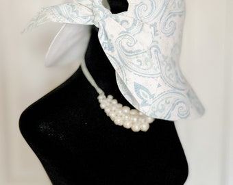 Cappello da sole floscio fatto a mano, cappello da spiaggia a tesa larga con fiocco, stile estivo chic costiero