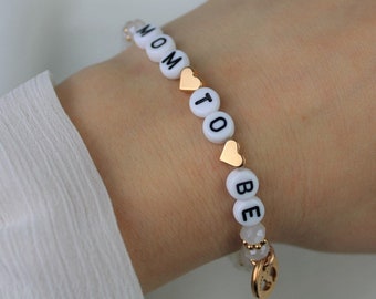 Pearl bracelet "Mom to be" expectant mother pregnancy baby