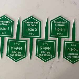 Golf Course hole signs (set of 6)