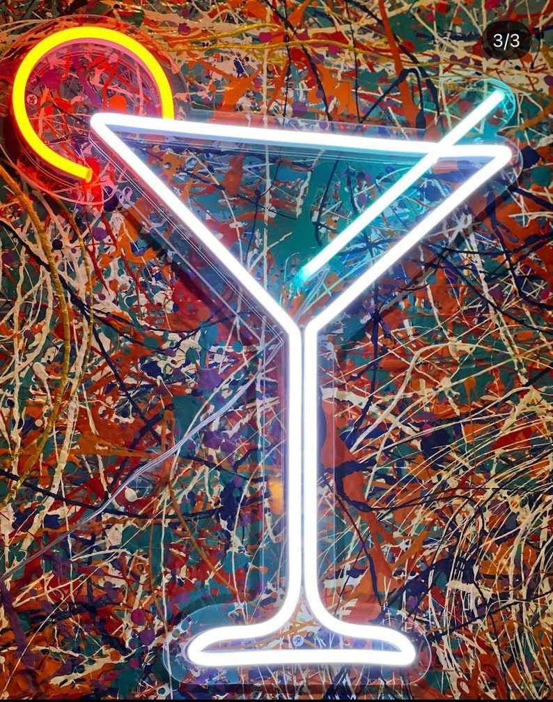 LED Martini Glass Neon Sign Etsy